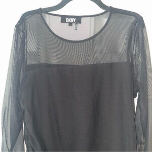 DKNY Black Mesh Top $12 Sz L